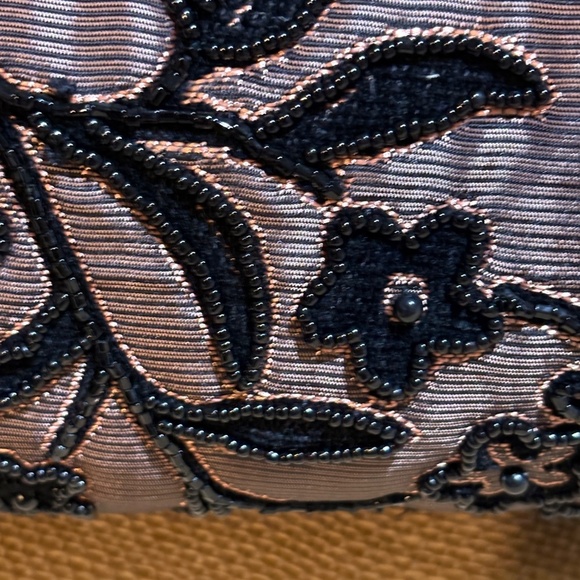 VTG Beaded Embroidered Handbag Purse Chain Mother-of-Pearl Formal Luxe VictoriaV - Picture 4 of 16